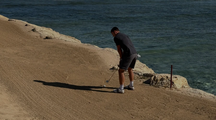Yannick Schlemm in perfekter Ansprechposition im Bunker